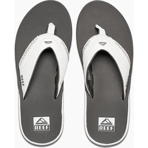 2019 Reef Hombre Fanning Sandals / Flip Flops Gris / Blanco RF002026